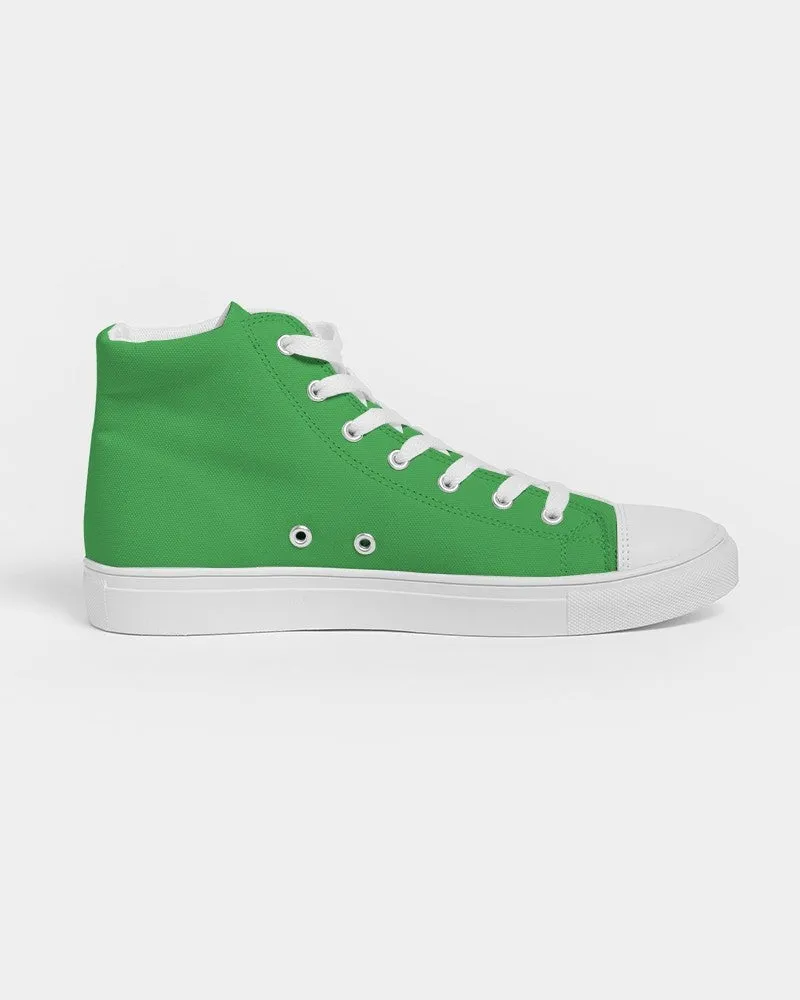 Bright Green Men's High-top Canvas Sneakers | Men's | Bright Pure Green | C75M0Y100K0
