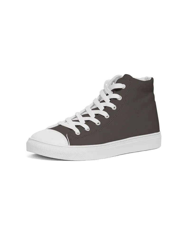 Deep Dark Brown Women's High-top Canvas Sneakers | Women's | Deep Dark Pale Brown | C60M60Y60K60