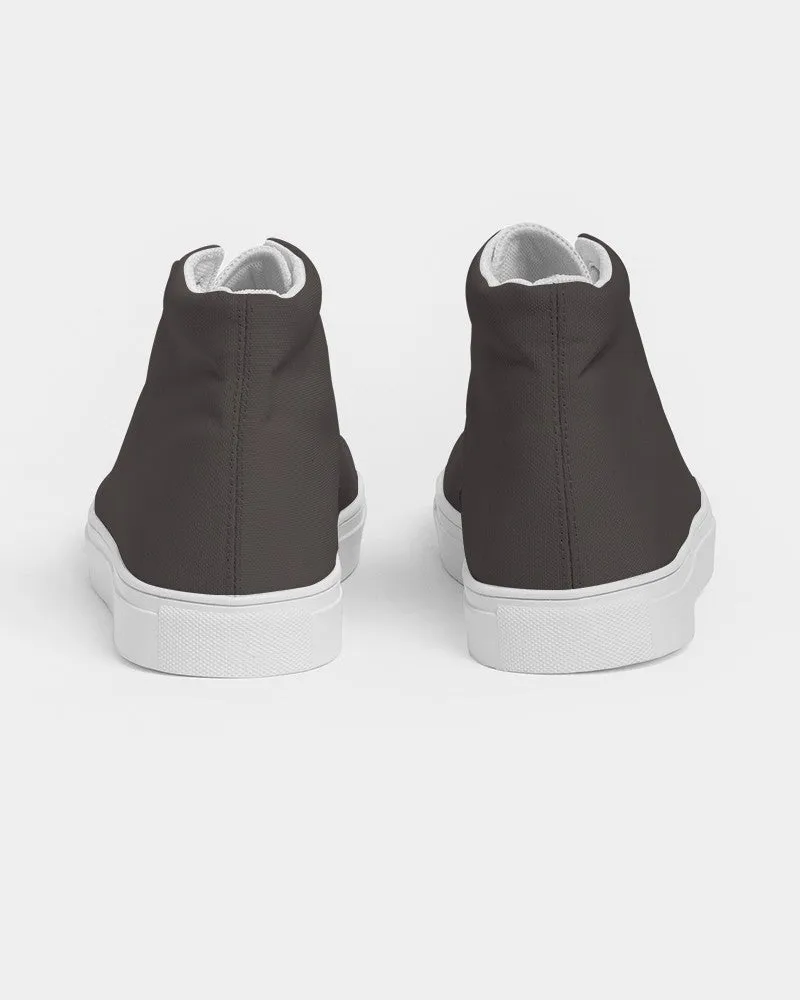 Deep Dark Brown Women's High-top Canvas Sneakers | Women's | Deep Dark Pale Brown | C60M60Y60K60