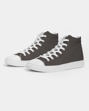 Deep Dark Brown Women's High-top Canvas Sneakers | Women's | Deep Dark Pale Brown | C60M60Y60K60