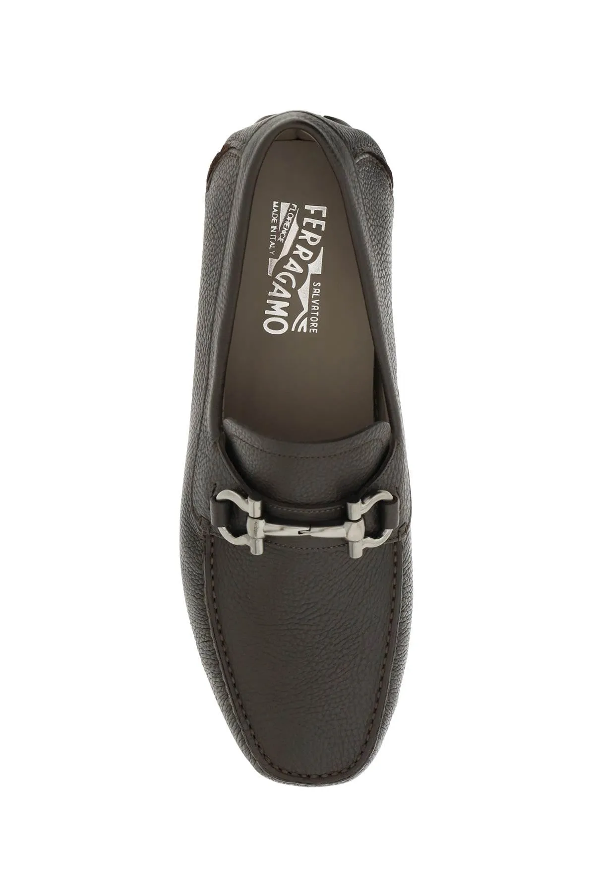 Ferragamo Geained Leather Mocassins