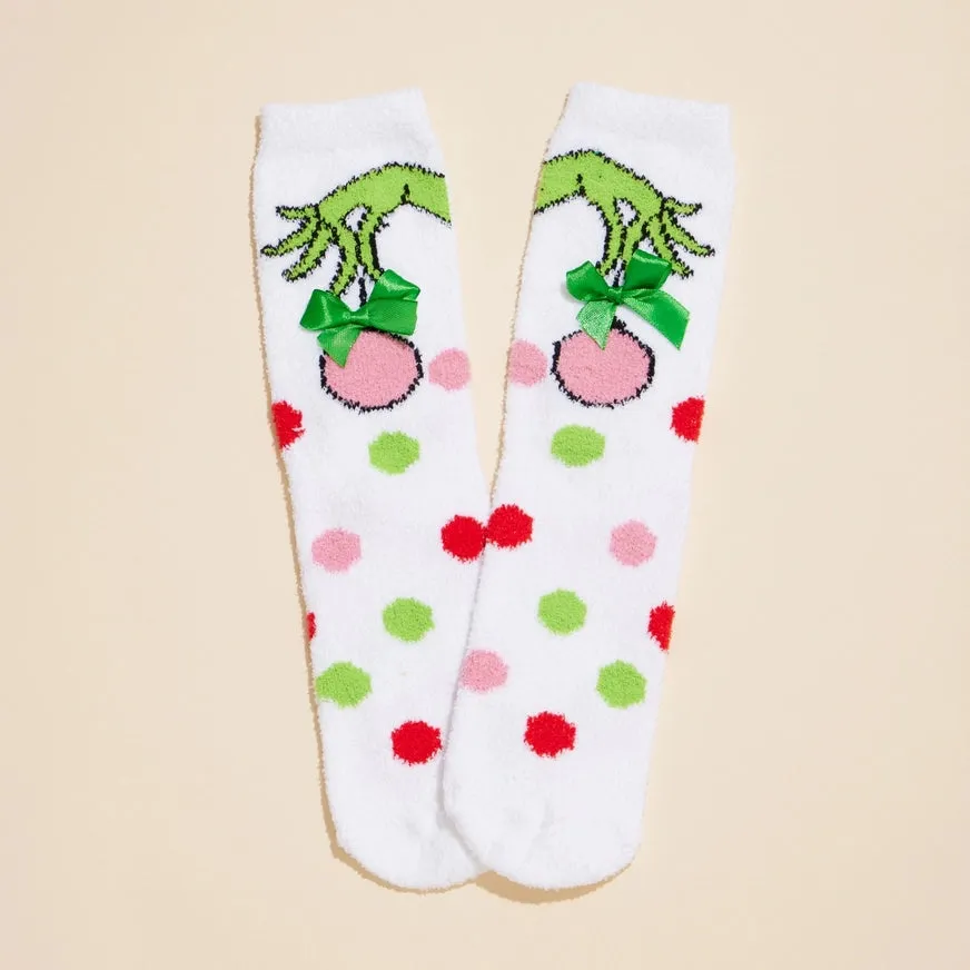 Grinch Christmas Fuzzy Socks Assorted Pack of 4