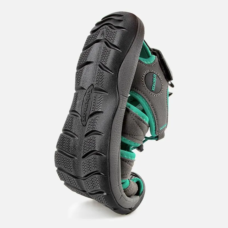 Knixmax Damen Sandalen mit geschlossener Zehenpartie Grün Wide Fit Sport Sommerschuhe (Upgrade Version)
