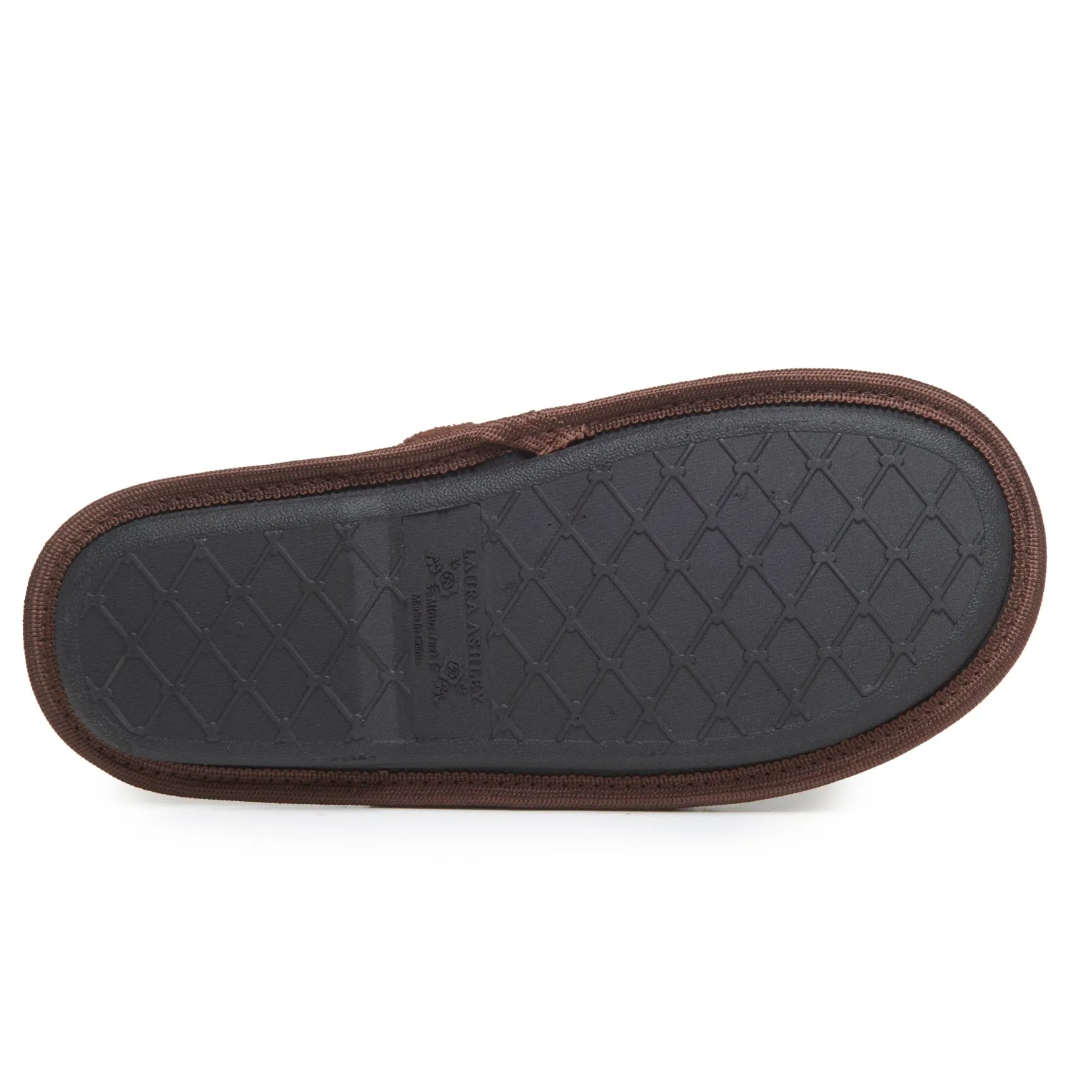 Laura Ashley Women's Embroidered Polka Dot Micro Terry Scuff Slippers with Bow Details | Soft and Warm House Slippers with Cushioned Insole for Ladies