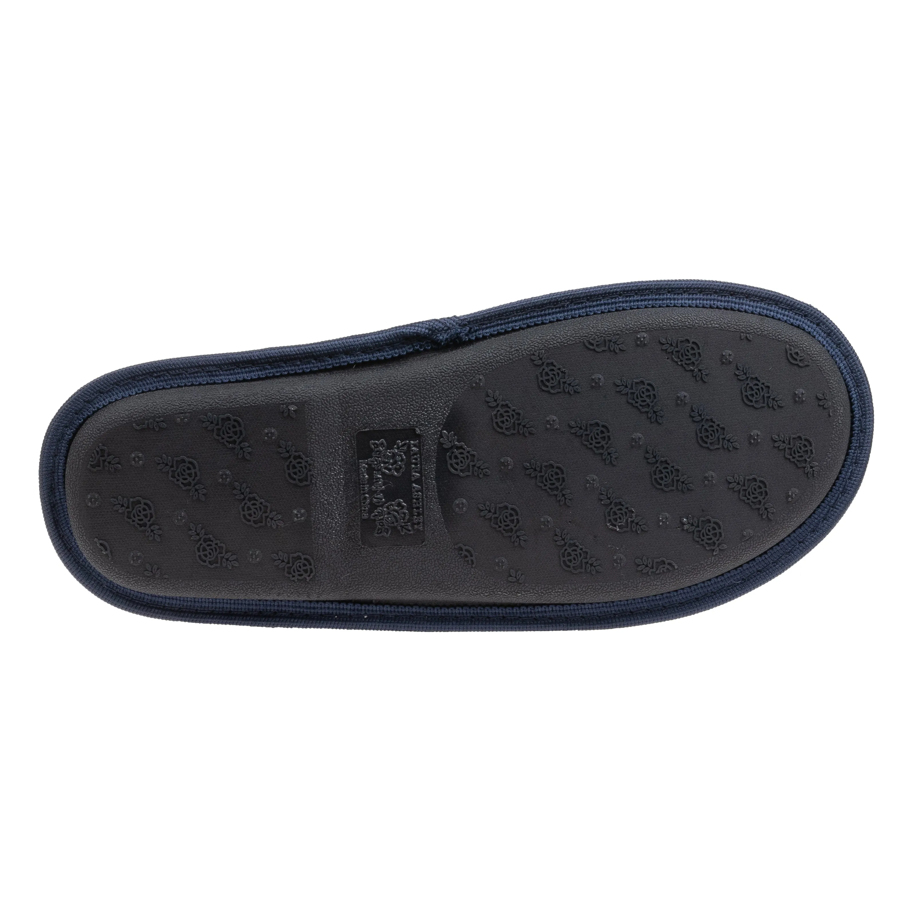 Laura Ashley Women's Embroidered Polka Dot Micro Terry Scuff Slippers with Bow Details | Soft and Warm House Slippers with Cushioned Insole for Ladies
