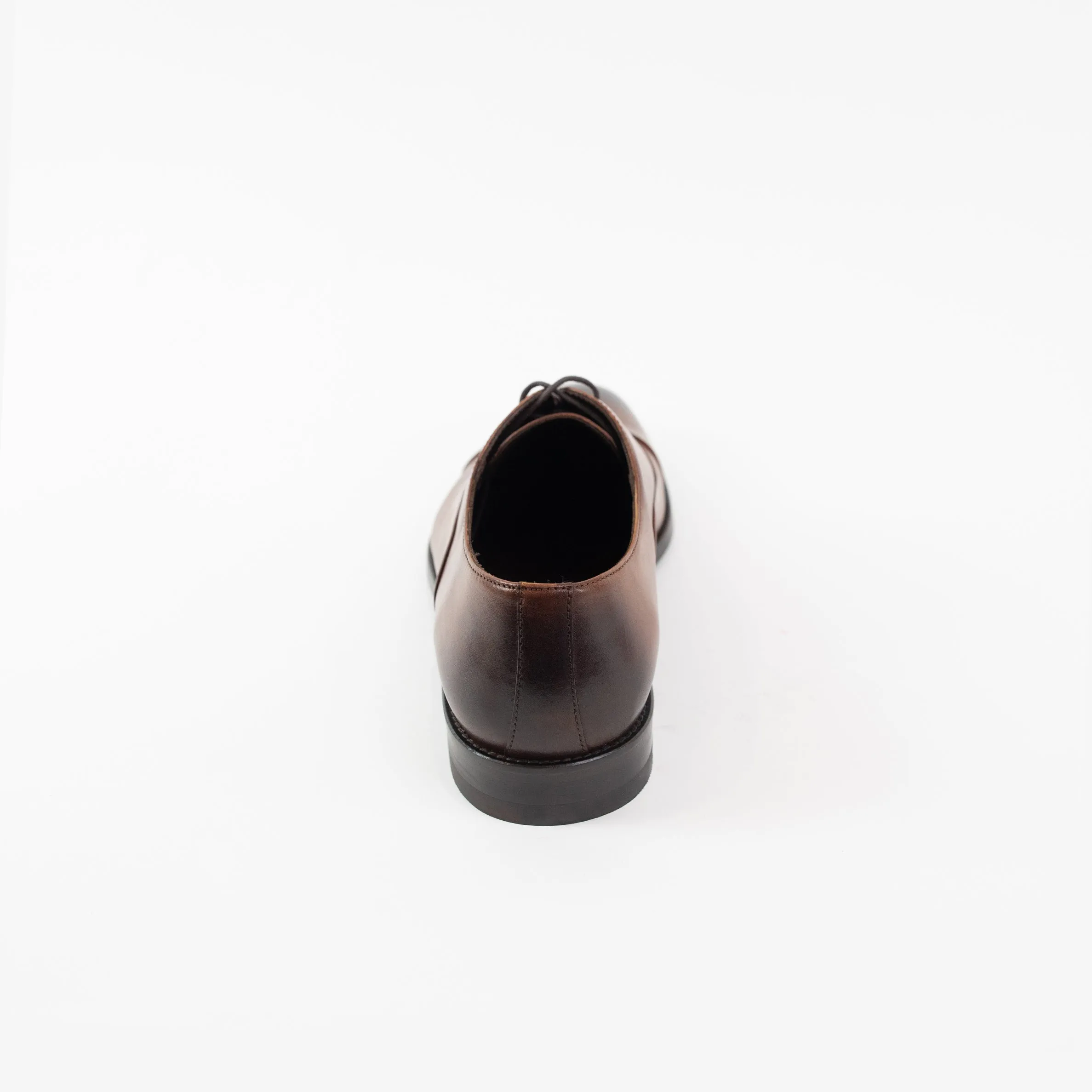 Men's Cognac Plain Cap Toe Oxford Shoes
