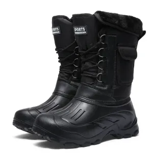 Men's Outdoor Sports Boots 2024 – Winter Waterproof High-Top Shoes, Light Rain, Fishing, Warm Snow, Hiking