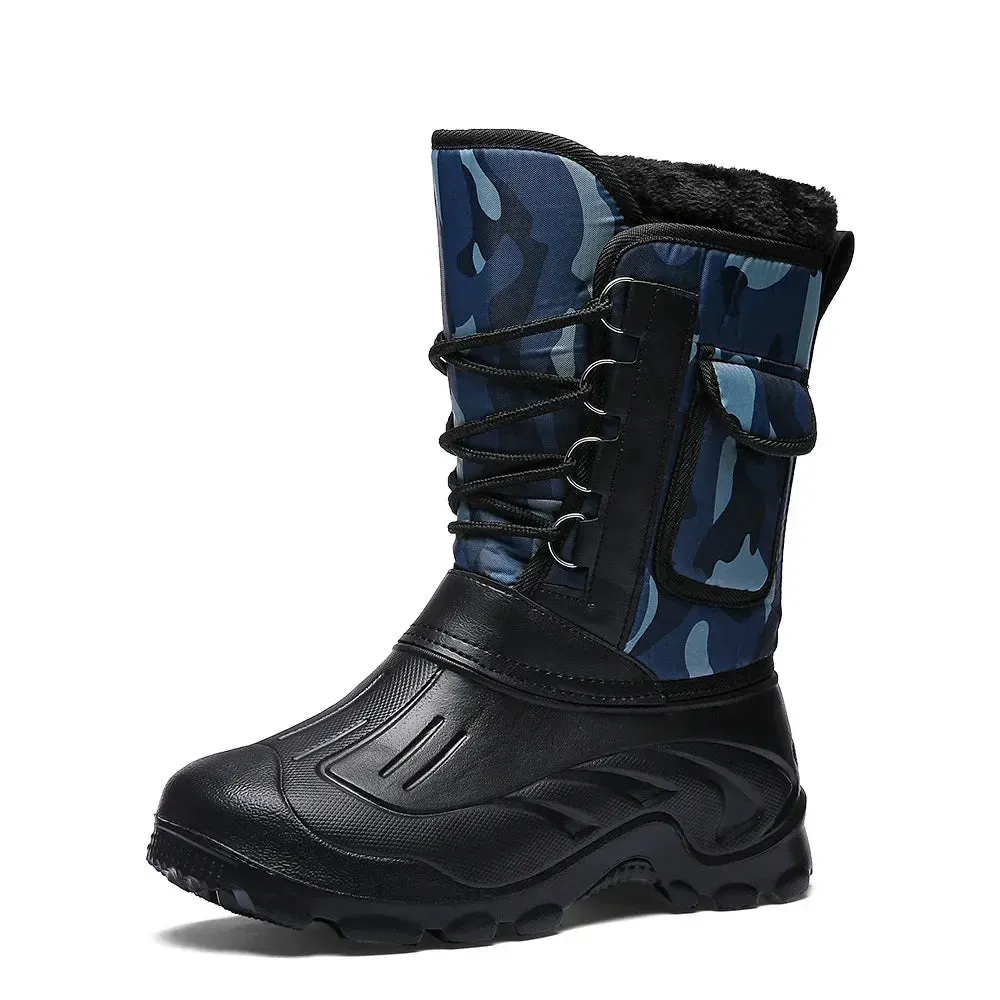 Men's Outdoor Sports Boots 2024 – Winter Waterproof High-Top Shoes, Light Rain, Fishing, Warm Snow, Hiking