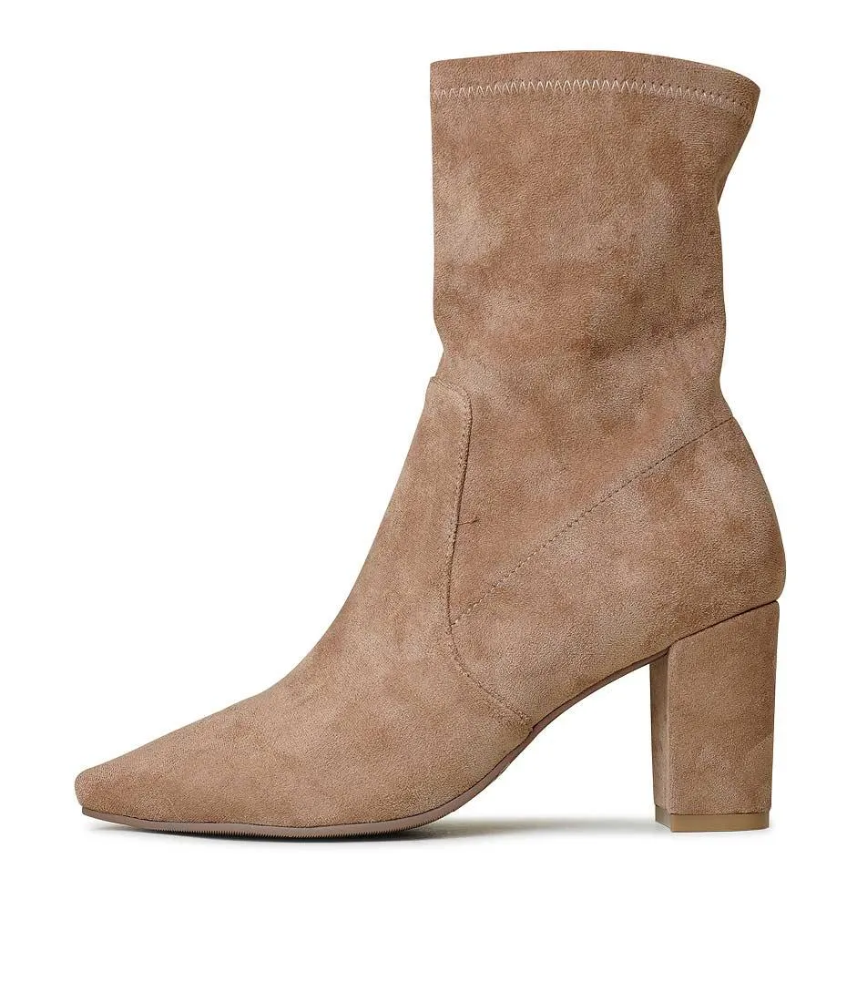 Nider Sand Stretch Microsuede Ankle Boots