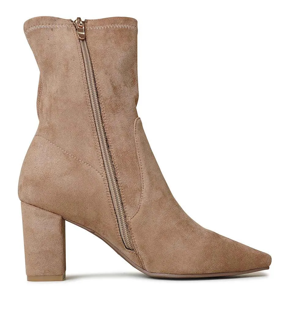 Nider Sand Stretch Microsuede Ankle Boots