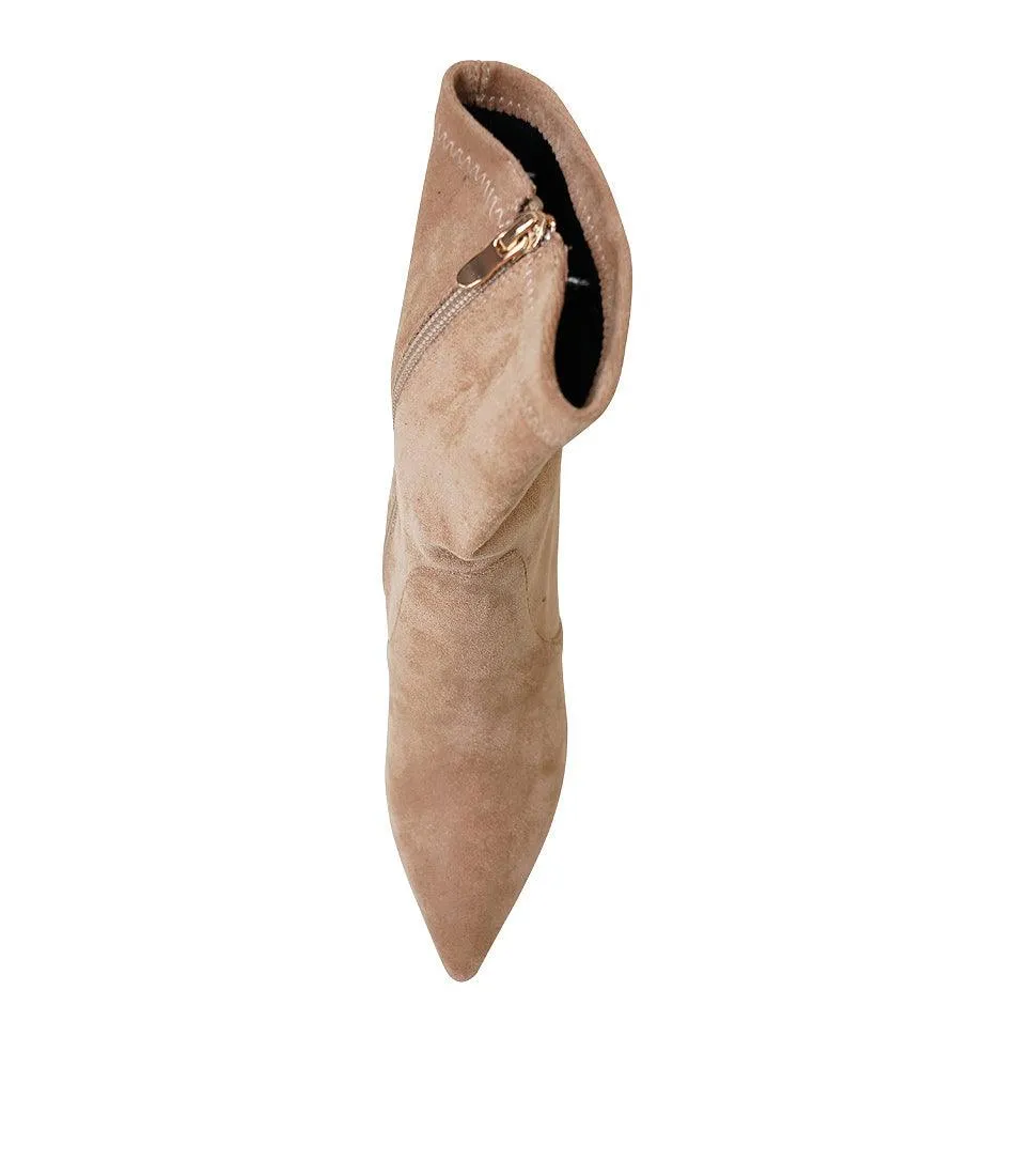 Nider Sand Stretch Microsuede Ankle Boots