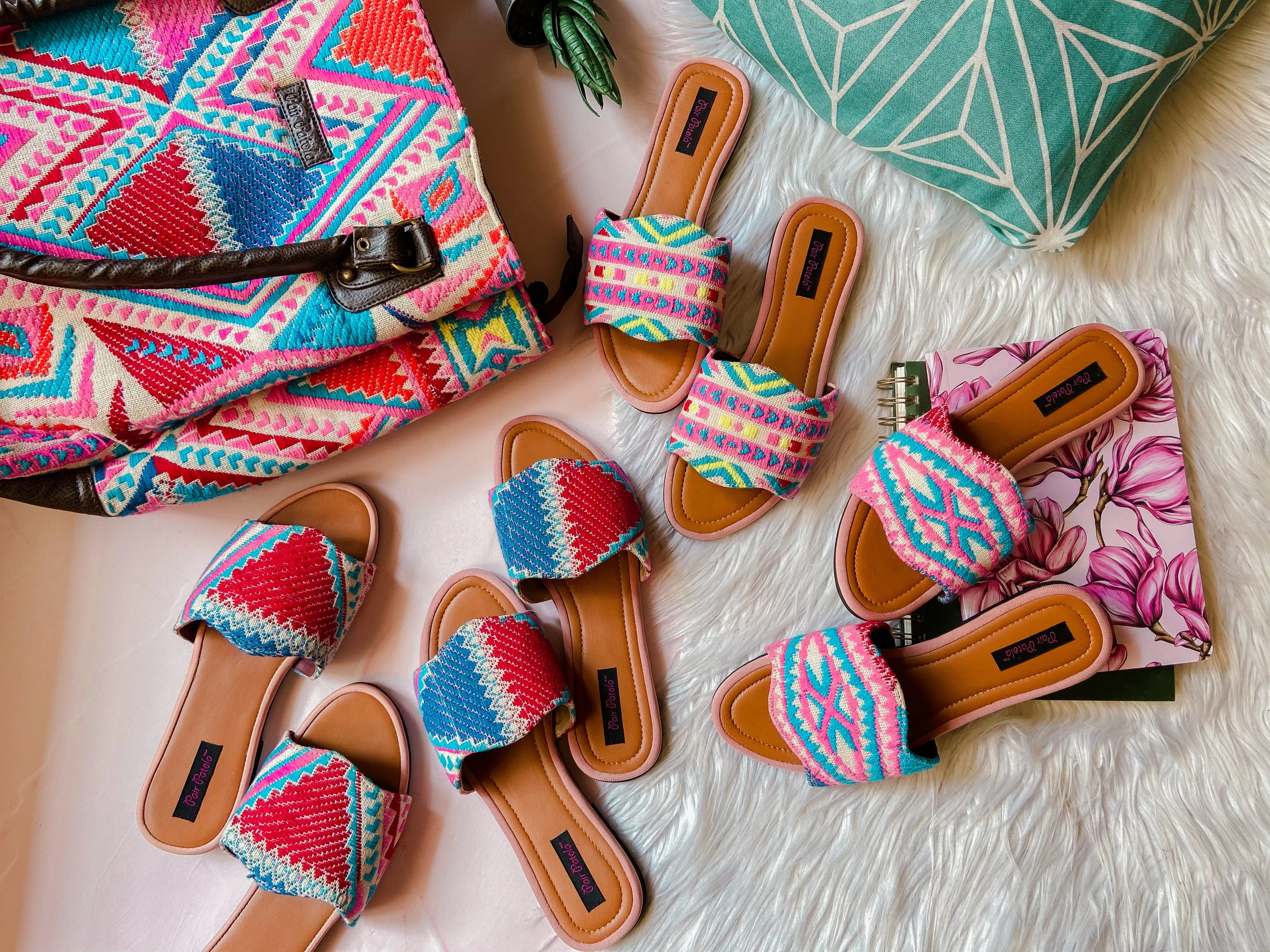 Red Bright Sky Slip Ons
